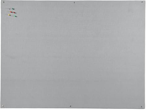 Bi-Office Notice Board, Grey Felt, Unframed, 120 x 90 cm