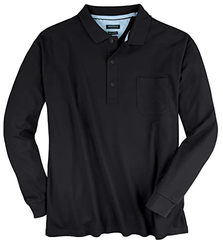 Redfield Langarm-Poloshirt dunkelblau Übergröße