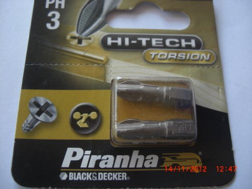 Piranha X62022-XJ PH3 25mm Bit Screwdriver Torsion (2 Pieces)