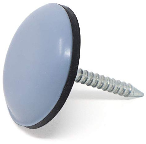 Adsamm® / 32 x Glisseurs PTFE avec clou / bleu-gris / Ø 20 mm / rond / patins en PTFE à clou