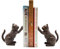 Paire de serre-livres ornementaux en fonte pour chat