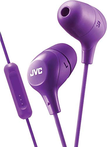 JVC HAFX38V Marshmallow-Ohrhörer, Memory-Schaum, mit Mikrofon, Violett