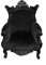 Casa Padrino Barock Sessel Al Capone Schwarz/Schwarz 90 x 80 x H. 128 cm - Barockmöbel