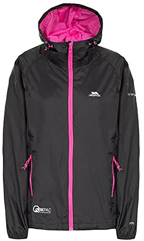 Trespass Women's Qikpac Waterproof Packaway Parka Jacket XS Black