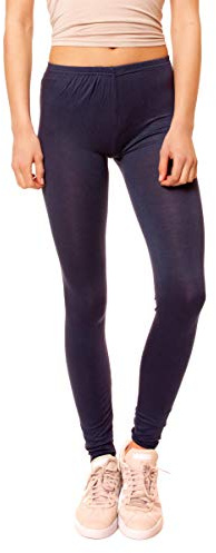 Easy Young Fashion - Damen Basic Leggings in Matt oder Glanz-Optik - atmungsaktive weiche Lange Hose LG08 - OneSize (XS-M)