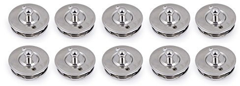 10 x Tenax Stoffschraube langes Gewinde, Messing vernickelt