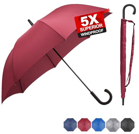 RUMBRELLA Stick Umbrella, 54 Inch Large Automatic Open for 2 Persons Stormproof for Businessmen, UPF 50+ Waterproof Durable Strong 8 Ribs Golf Brolly