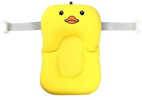 Moonvvin Baby-Badekissen, weiches Badewannenkissen und -Liege für Neugeborene Yellow Duck With Hook