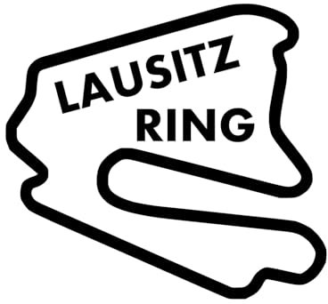 LAUSITZRING Aufkleber 12x11cm Rennstrecke Layout Formel 1 F1 Grand Prix 18 GTI in 18 Farben