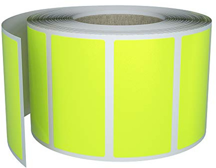 Royal Green Colour-Coding Labels Stickers Roll in Neon Yellow 4cm x 2cm Rectangle Folder Label Write On Surface (40mm x 19mm) - 500 Pack