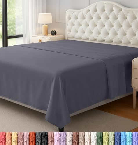 Utopia Bedding Bettlaken, weich gebürstetes Mikrofasergewebe, kein Einlaufen, farbecht, pflegeleicht, nur 1 Bettlaken, Fullsize, Grau