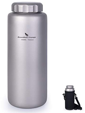 Boundless Voyage Outdoor 1050ml Titanio Bottiglia d'Acqua con Manico a Prova di perdite Campeggio Picnic Escursioni in Bicicletta Ultralight tè caffè Mensa Tazza Drinkware