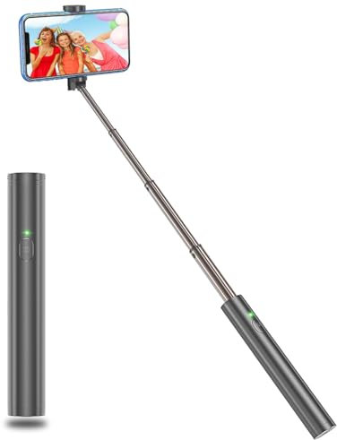 Vproof Perche à Selfie Bluetooth, en Aluminium léger Tout en Un, Extensible, Design Compact, Compatible avec iPhone 17/16/15/14 Pro Max/14 Pro/14/14 Plus/13 Pro Max/13 Pro, Galaxy S22
