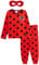 Miraculous Marienkäfer-Kostüm, Schlafanzug mit Maske Kinder,Mädchen, lang Gr. 7-8 Jahre, rot