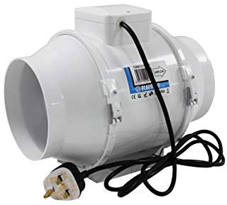 Blauberg UK 6 inch 150 mm High Power Horticultural Mixed Flow In Line Grow Room Extractor Fan for Carbon Filter