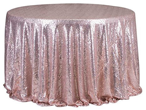 TOPWA Nappe de Table à Paillettes Scintillantes 120 cm, Rose Gold, 120 cm
