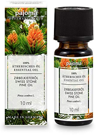 pajoma® Duftöl 10 ml, Zirbelkieferöl | 100% Naturrein Ätherisches Öl für Aromatherapie, Duftlampe, Aroma Diffuser, Masaage, Naturkosmetik | Premium Qualität