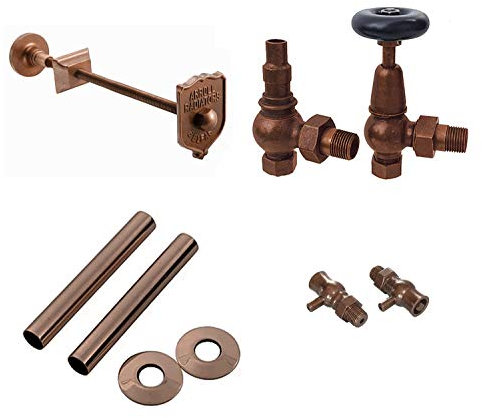 Arroll Luxury Manual Radiator Valve Pack (Antique Copper/Bronze)