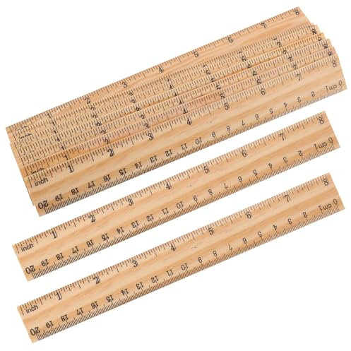 iplusmile 30 Stück Holzlineal Hartholz-Messstab Trainingshilfe Schneiderin Einseitig Doppelmaßstab Holz-Messstab Gerades Lineal