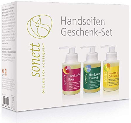 sonett Handseifen-Geschenkset Calendula - Rosmarin - Rose, 3 x 110 ml (2 x Set)