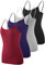 vislivin Camiseta sin Mangas con Tirantes Finos Ajustables con Camisola sólida básica para Mujer Negro/Gris/Azul Oscuro/Vino Rojo M