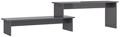 vidaXL TV Schrank Industriestil Lowboard Sideboard Fernsehschrank Fernsehtisch TV Möbel Tisch Board HiFi-Schrank Hochglanz-Grau 180x30x43cm Holzwerkstoff