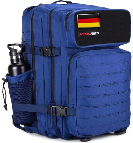 Memories Crossfit 45L Rucksack, Herren, Damen, wasserdicht, militärischer taktischer Rucksack, Fitnessstudio, Wandern. (Blau)