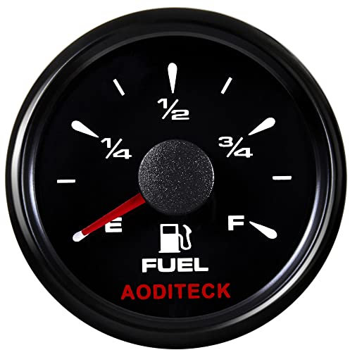 AODITECK Marine Fuel Level Gauge for Boat Gas Tank Car Truck Vehicles RV Oil Universal Automotive Replacement Gauge Aftermarket Fuel Gauge 0-190ohm 240-33ohm 240-30ohm 0-180ohm 10-180ohm Black