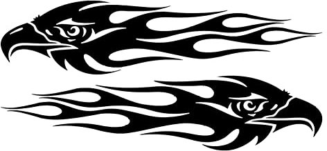 iSpchen Autoaufkleber,2 Stücke 3D Adler Aufkleber Motorhaube Körper Aufkleber Auto Tuning Personalisierte Sticker Karosserie Styling Außen Dekoration Aufkleber Motorrad Tank Aufkleber,45 * 20CM