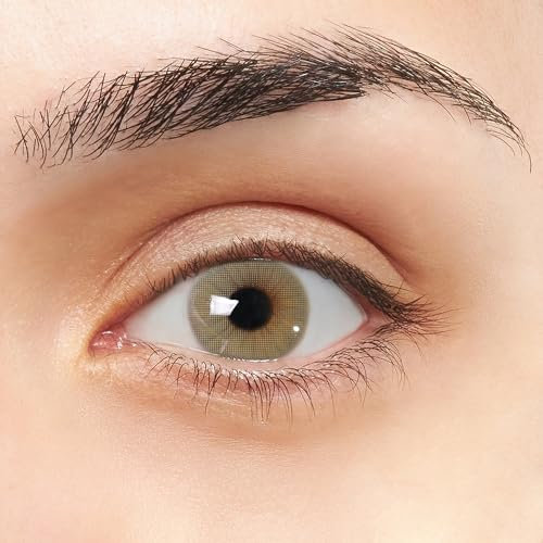 Amazona VIP sanft grüne Kontaktlinsen super natürliche Design I Jahreslinsen farbig ohne Stärke (2 Linsen) + Kontaktlinsenbehälter, Pinzette und Einsetzer mit weichem Silikon