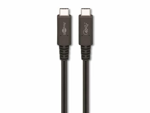 goobay 60196 USB4 Kabel Gen 3x2 / USB C auf USB C Schnellladekabel 100W 20V 5A / 40 Gbits Datenübertragungsrate/Zertifiziertes USBC 4.0 Kabel / 0,8m