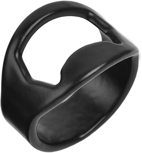 Pro-Noke RING Beer Bottle Opener Stainless Steel Finger Thumb Keyring Chrome Black Gold (Black (Single))