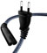 Câble d'alimentation 2 pôles, Câble d'alimentation 5m Prise Euro (CEE 7/16 sur C7) Tresse Nylon Câble Universel pour Petits appareils avec VDE pour TV, PS3/PS4/PS5 (5M, Noir)