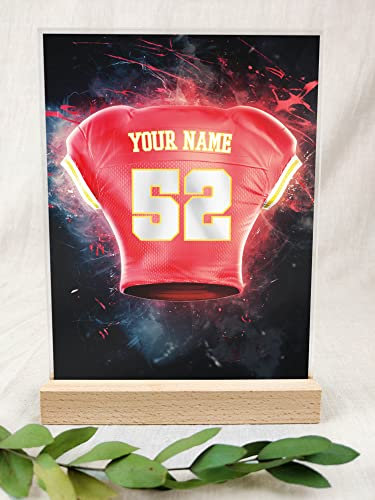Kansas City Fanartikel Acryl Tafel - Personalisiertes Geschenk, Football, American Football, Geschenke Jungen, Fanartikel, Fanartikel Kinder, Fan Geschenke, Kansas City Trikot für Kansas City-Fans