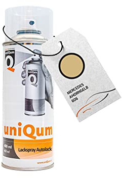 uniQum Autolack Spraydose fürs Auto für MERCEDES AHORNGELB 606 Autolack Reparatur 400 ml