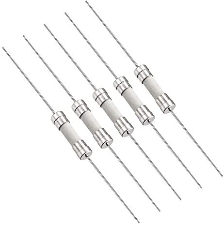 QUARKZMAN 250V T2.5A 5mm x 20mm Coup lent Fusible x 5PCS Coup lent Temps Retard Fusible Céramique avec Fil Fil pour Circuit Appareil Réparation, [Argenté]