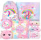 SRIZIAN Weihnachts-Einhorn-Geschenk-Set für Mädchen im Alter von 3, 4, 5, 6, 7, 8, 9, 10, 11, 12 Jahren, Geburtstagsgeschenke für Mädchen, Erntedankfest für Kinder, Gfit-Sets mit leuchtet im Dunkeln