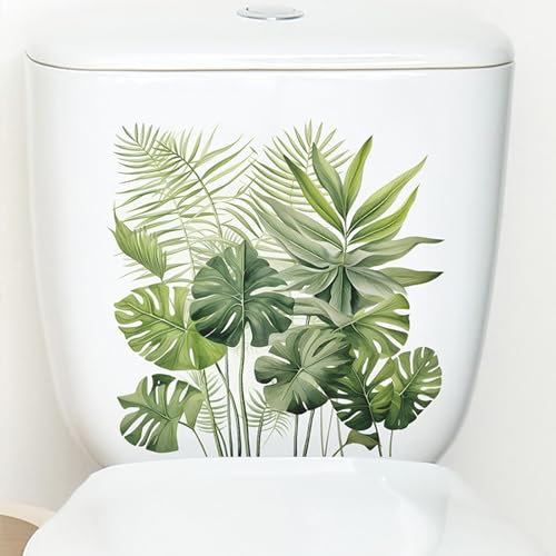 Fairnull WC Aufkleber Toilettensitz Wandaufkleber Selbstklebend Pflanze WC Deckel Aufkleber Wasserdicht Abnehmbar Leicht Abziehbar Toilettendeckel Aufkleber Kräuter