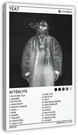 Robnik Yeat Poster AftërLyfe Leinwanddruck Album Cover Moderne Wandkunst für Wohnzimmer Schlafzimmer Deko Teenager Geschenke Gerahmt 60x90cm