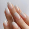 Faux Ongles Court MouyouGlow,Ballerine Nude Naturel Dégradé Blanc Glossy Press on Nails avec Colle à Ongles,Babyboomer Ombre White Fake Nails