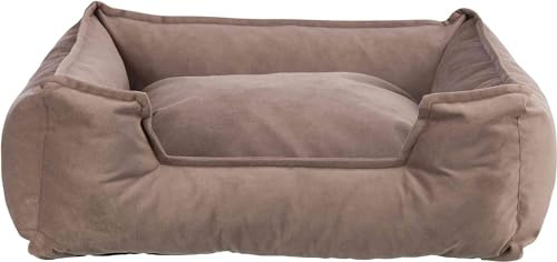 TRIXIE Hundebett Talia 60 × 50 cm in braun - gemütliches Hundekissen mit feiner Samt-Haptik - Hundekorb für kleine Hunde - rutschfest und waschbar - 37815