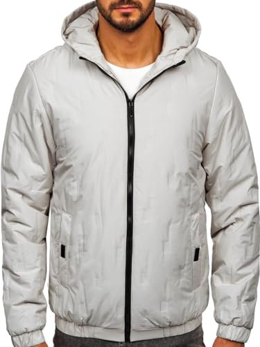 BOLF Homme Veste de transition a capuche Impermeable Blouson zippe Fonctionnel Coupe-vent Etanche Sport de Trekking Respirant Outdoor Style 5M3116 Beige XL [4D4]