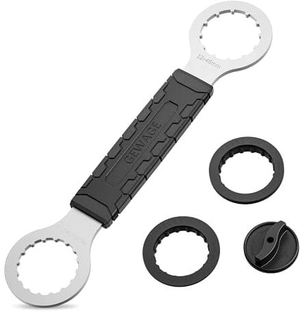 GEWAGE Fahrrad Centerlock Werkzeug,Fahrrad Tretlagerschlüssel Compatible with Shimano Hollowtech II/BB9000, BBR60, M8000, Sram Dub, Truvativ GXP, FSA Mega EVO (16 Kerbung 44mm&12 Kerbung 46mm)