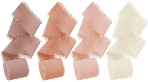 4 Rolle Chiffonband, 4cm × 5m Geschenkband Breit, Dekoband Schleifenband Satinband für Blumensträuße Hochzeit Dekoration