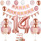 14. Geburtstag Deko Roségold, Luftballon 14. Geburtstag, Geburtstagsdeko 41 Jahr, Mädchen 41 jahre Geburtstag deko, Zahl 14 Luftballons Tortendeko Roségold Weiß Rosa Ballons für Geburtstag Party Deko