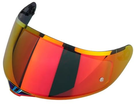 YuWuZhu Helmvisier, Helmvisier Compatible with A-G-V K3SV K1 K5 K5S Sonnenschutz, Winddicht, Kratzfest, UV-Windschutzscheibe, Schutzbrille Compatible with Motorradhelme(Red)