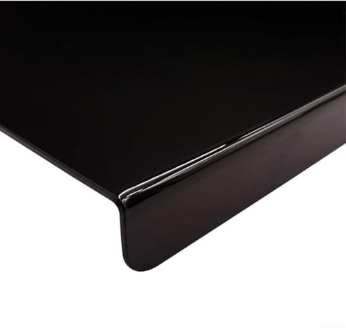 Zilimontt Planche à découper avec lèvre, planche à découper en acrylique, planche à découper noire en acrylique avec rebord antidérapant, 45 cm x 35 cm
