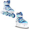 RAVEN Inline Skates Inliner für Kinder und Erwachsene OPTIONAL 2in1 mit Schlittschuhen verstellbar (Drill White/Mint mit Kufen, 34-37 (21,5cm-24cm))