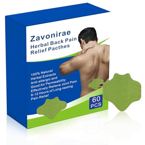 Pain Relief Patch, 60 Stück Kräuter schmerzlinderungspflaster, Wärmepflaster für Taille, Knie, Rücken, Nacken, Schultern und Muskelschmerzen, langanhaltende Linderung bei Gelenksteifheit und Zerrungen