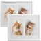 bomoe 2x Bilderrahmen Collage für 2 Fotos 13x18 cm – Fotorahmen Collage aus Holz, Kunststoffglas, Metall-Aufhängung & Passepartout Multirahmen für Bilderrahmen Set – Bilderrahmen 13x18 Weiß Galeria
